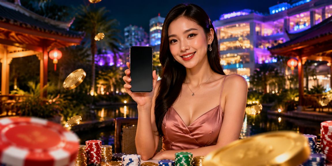 Ninh Bình với ánh neon và chủ đề VIP bonus trên thiết bị di động